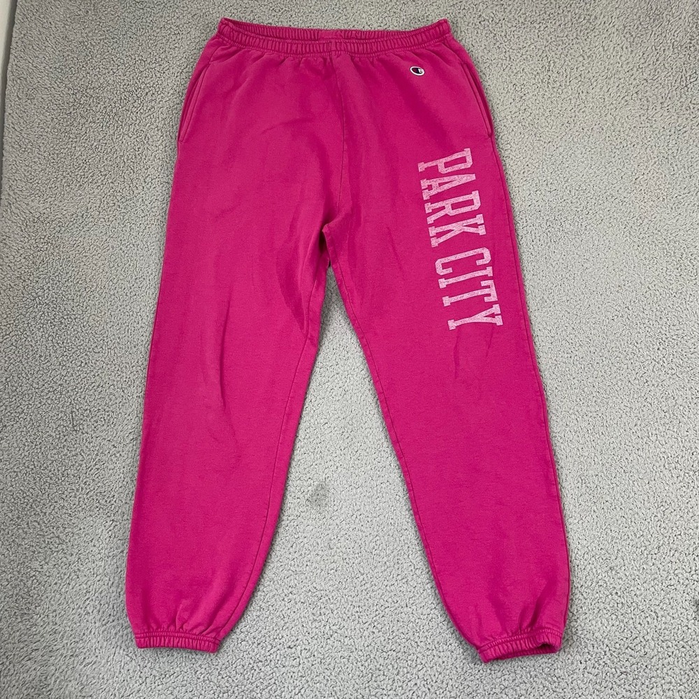 Park City Sweatpants Women L Pink Utah Ski Resort Lounge Champion